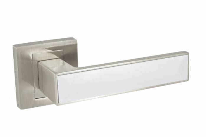 Klamka JAWA biały/nikiel satyna