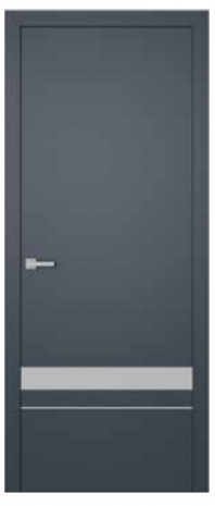 Drzwi CITY 1 ciemny niebieski mat, intarsja stal szczotkowana