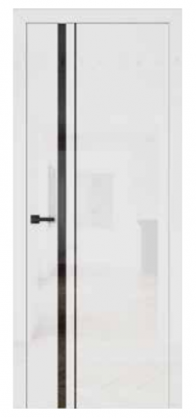 Drzwi CITY 3 bianco, czarna szyba laminowana