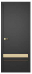 Drzwi CITY 1 czarna mat 2, intarsja złoty szczotkowany DRE - Wrocław